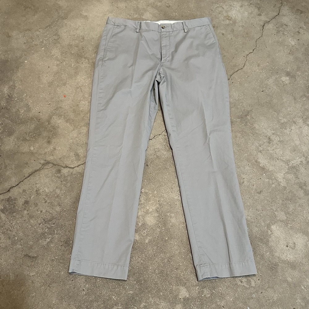Polo Ralph Lauren Stretch‎ Straight Newport Pants Men 35x32 Gray Chinos Preppy